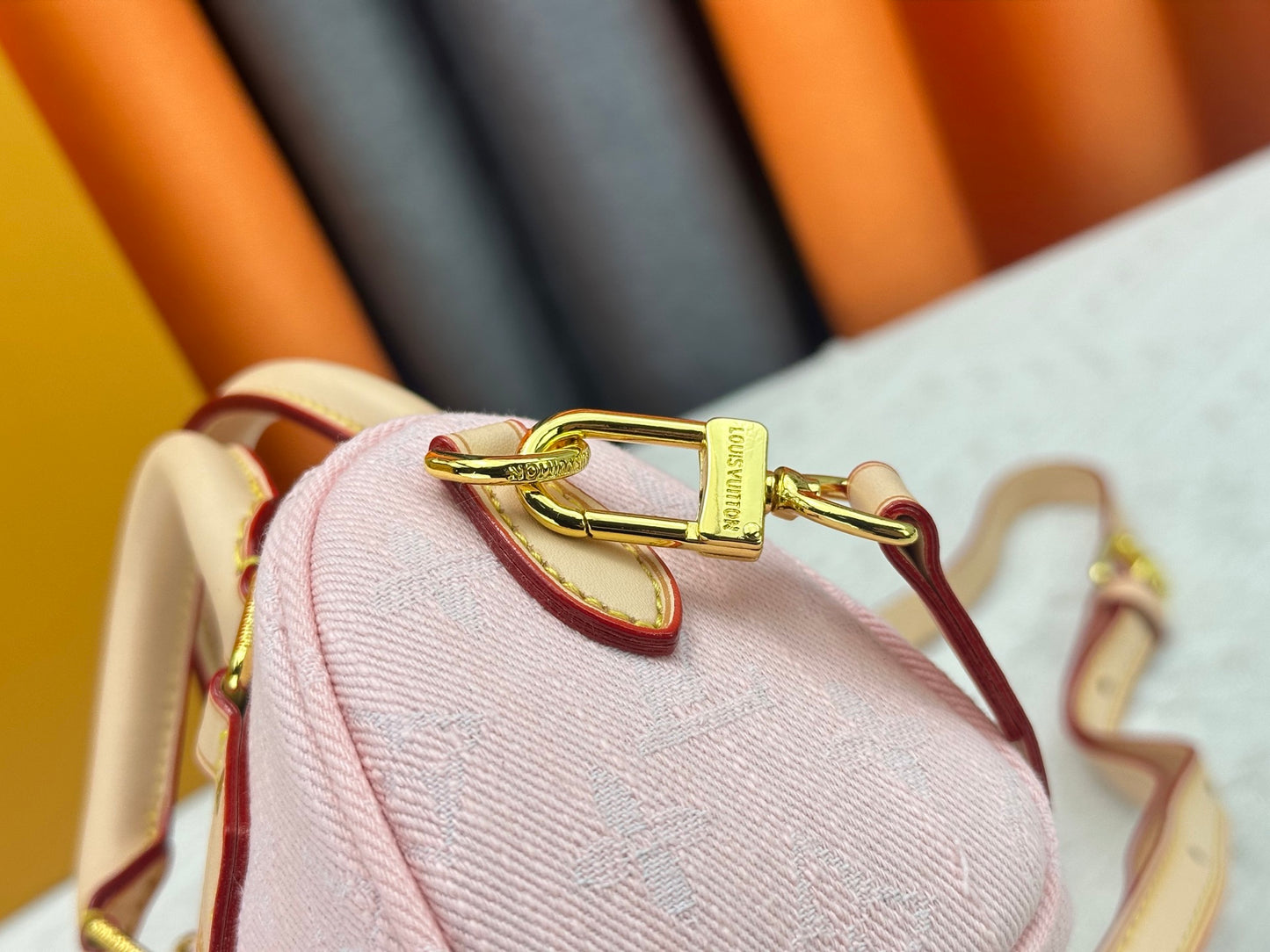 Top-tier Pink Denim Nano Speedy