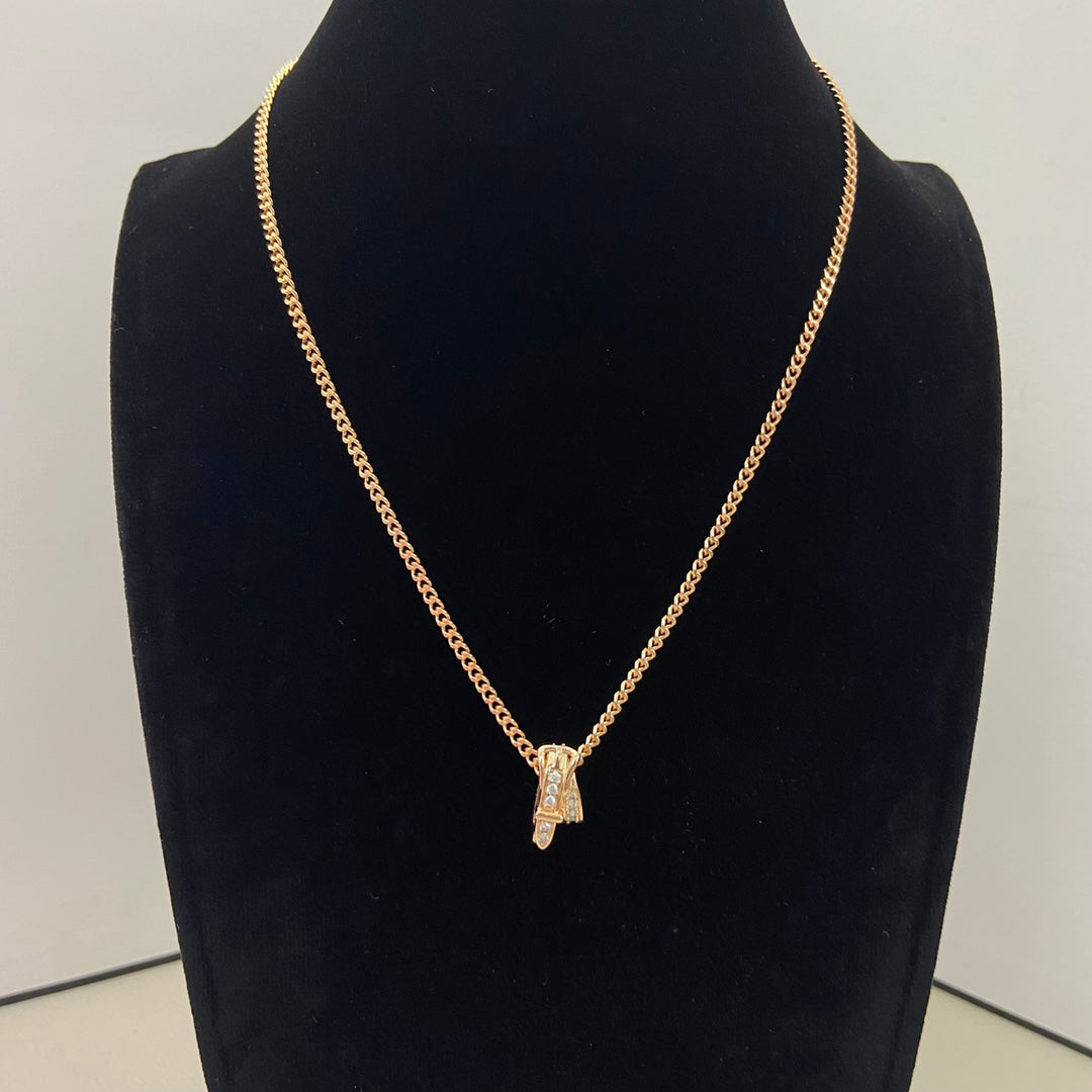 1:1 Hermès diamond leather belt necklace