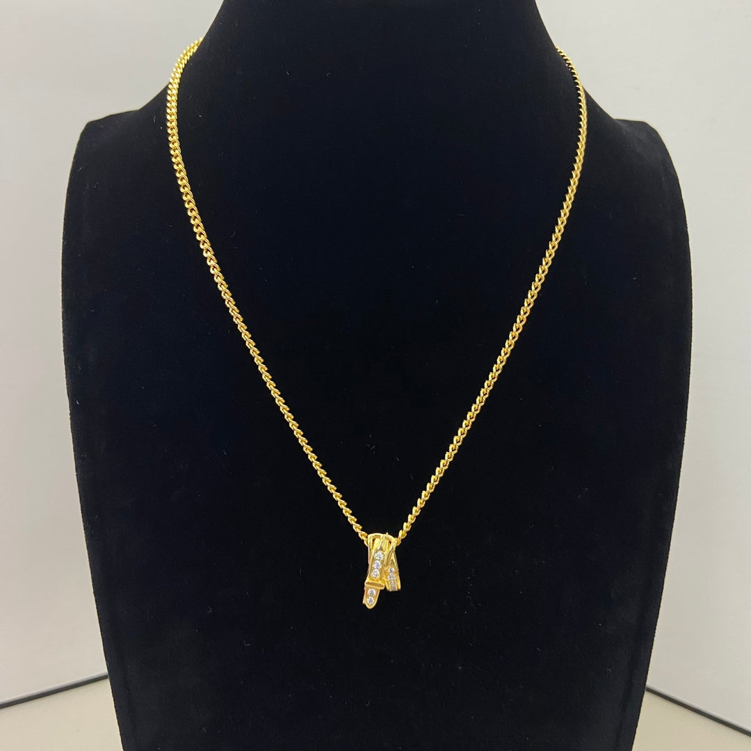 1:1 Hermès diamond leather belt necklace