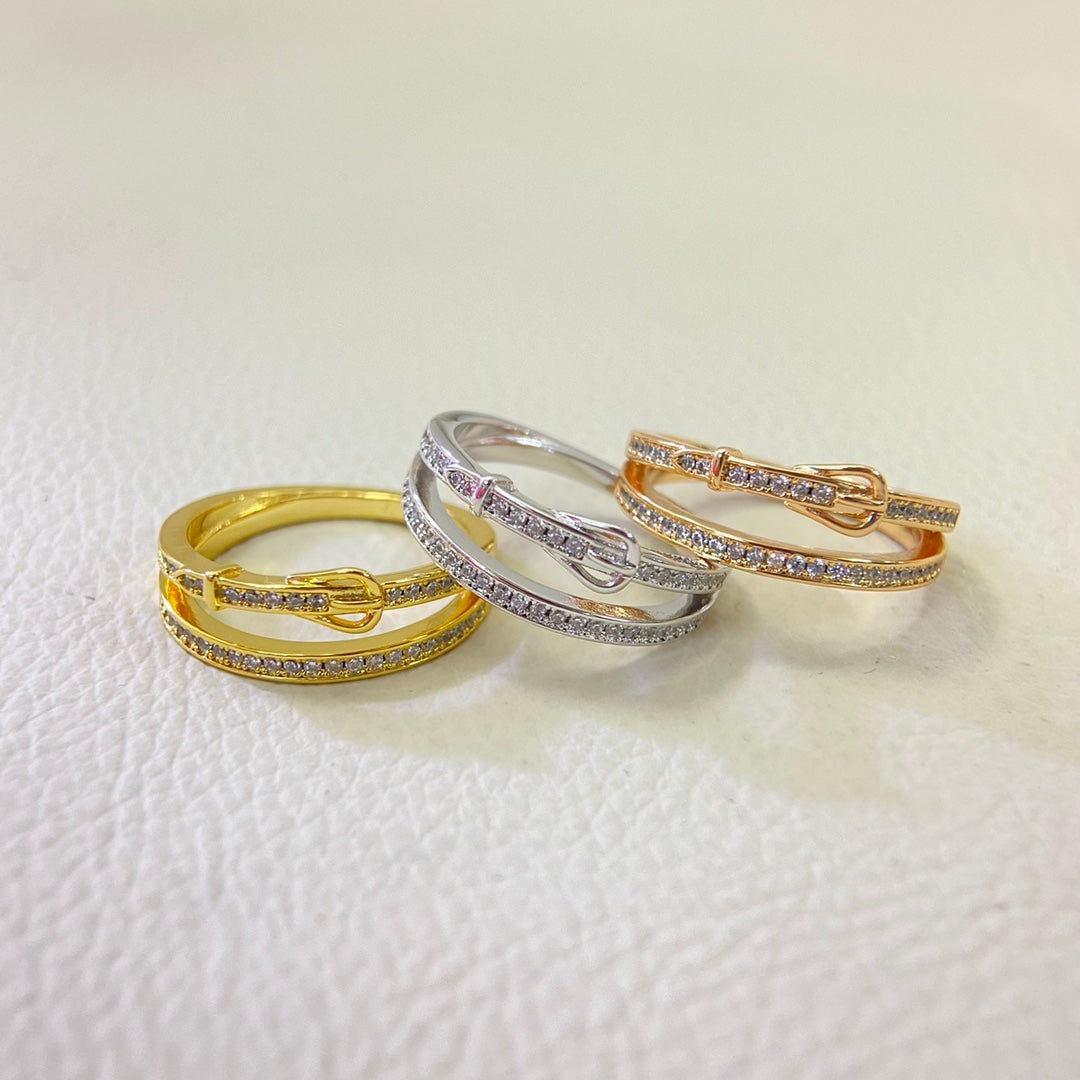 1:1 Hermès two-in-one leather belt ring