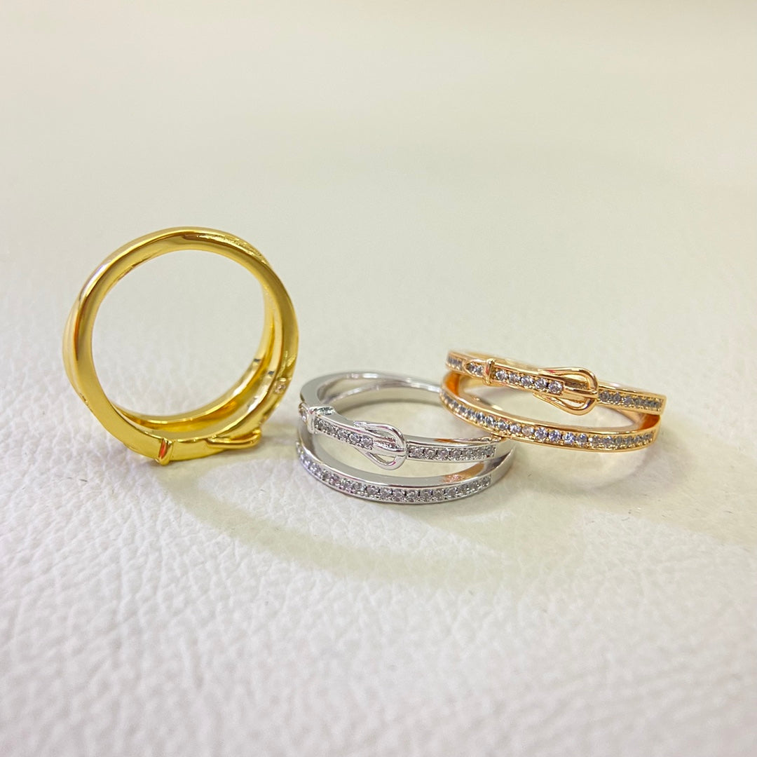 1:1 Hermès two-in-one leather belt ring