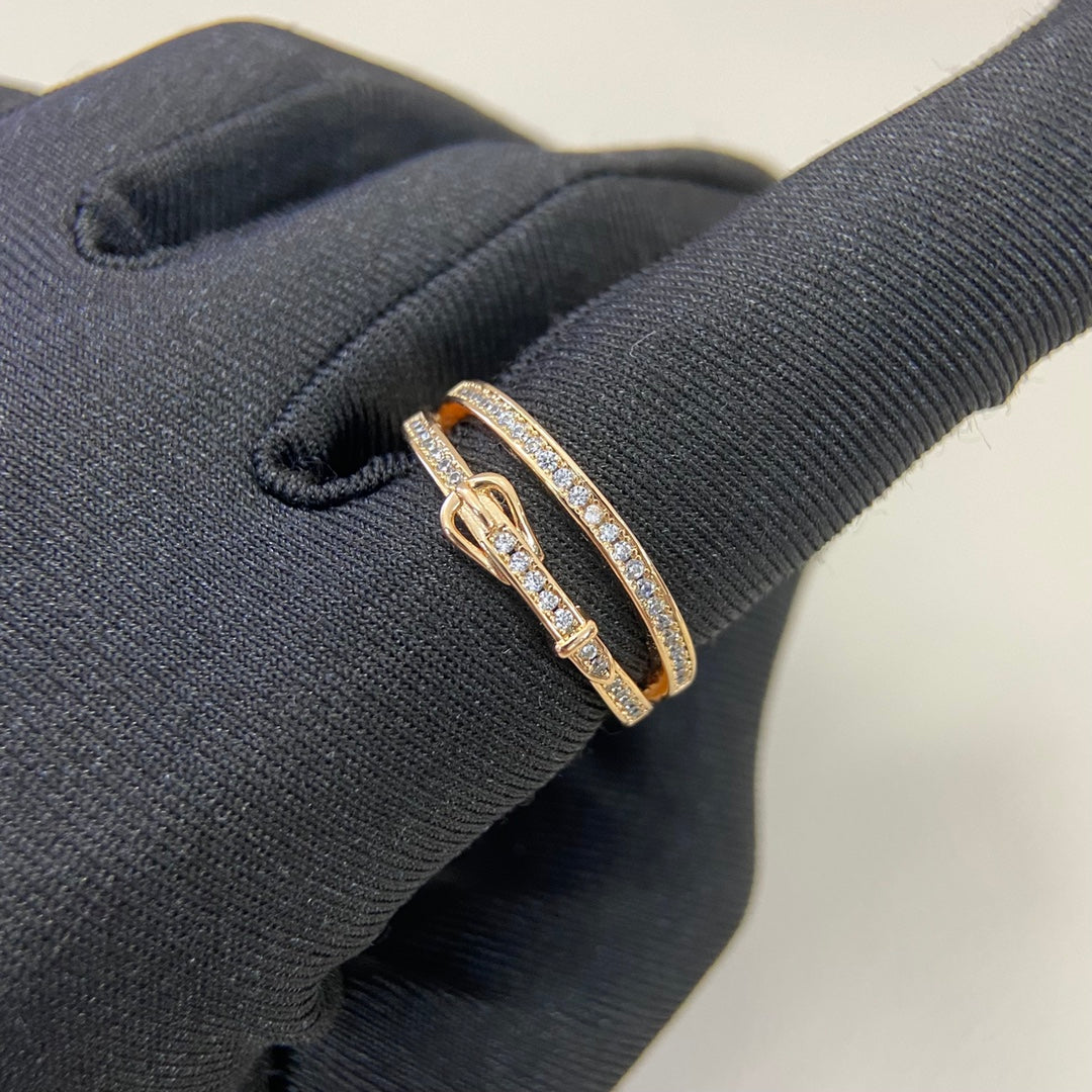 1:1 Hermès two-in-one leather belt ring