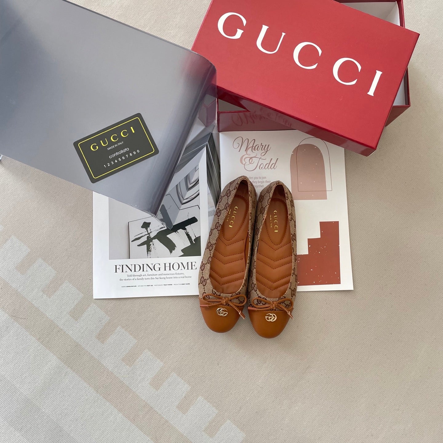 1:1 Gucci Double G Ballet Flats