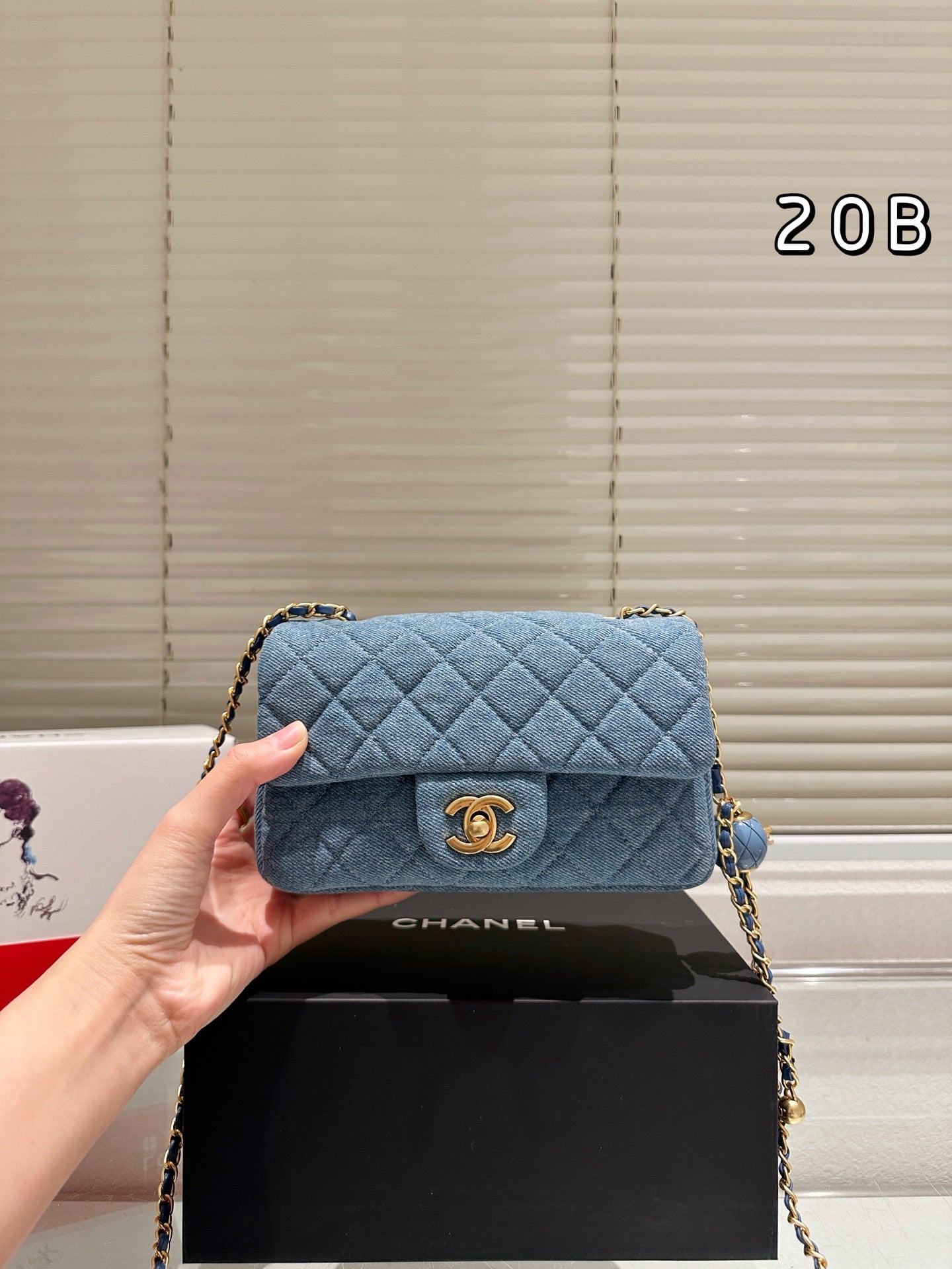 1:1 Chanel Denim Gold Ball Square Fat Edition