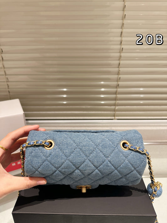 1:1 Chanel Denim Gold Ball Square Fat Edition