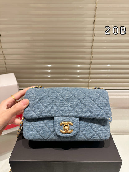 1:1 Chanel Denim Gold Ball Square Fat Edition