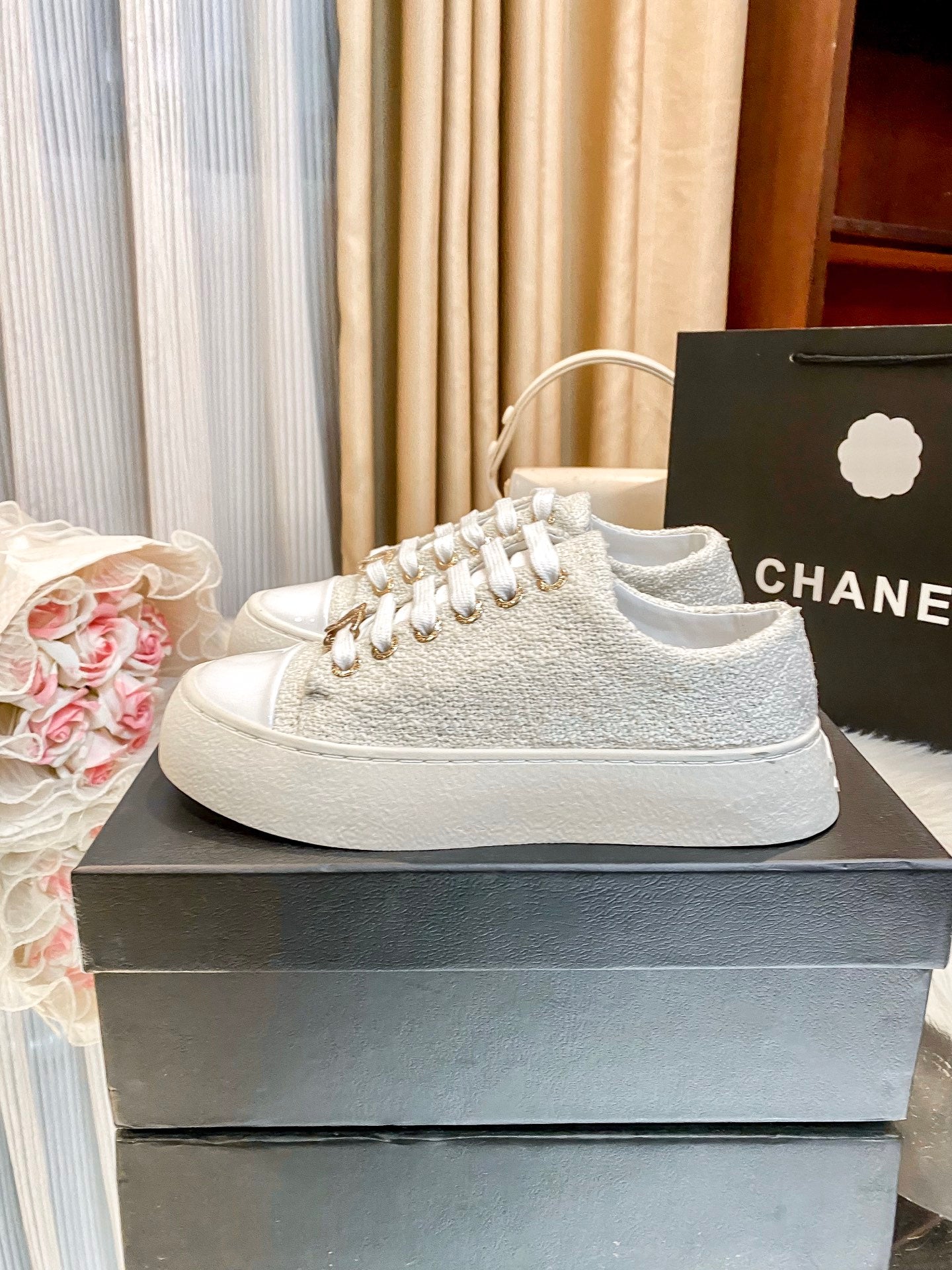 1:1 Chanel Woven Platform Sneakers