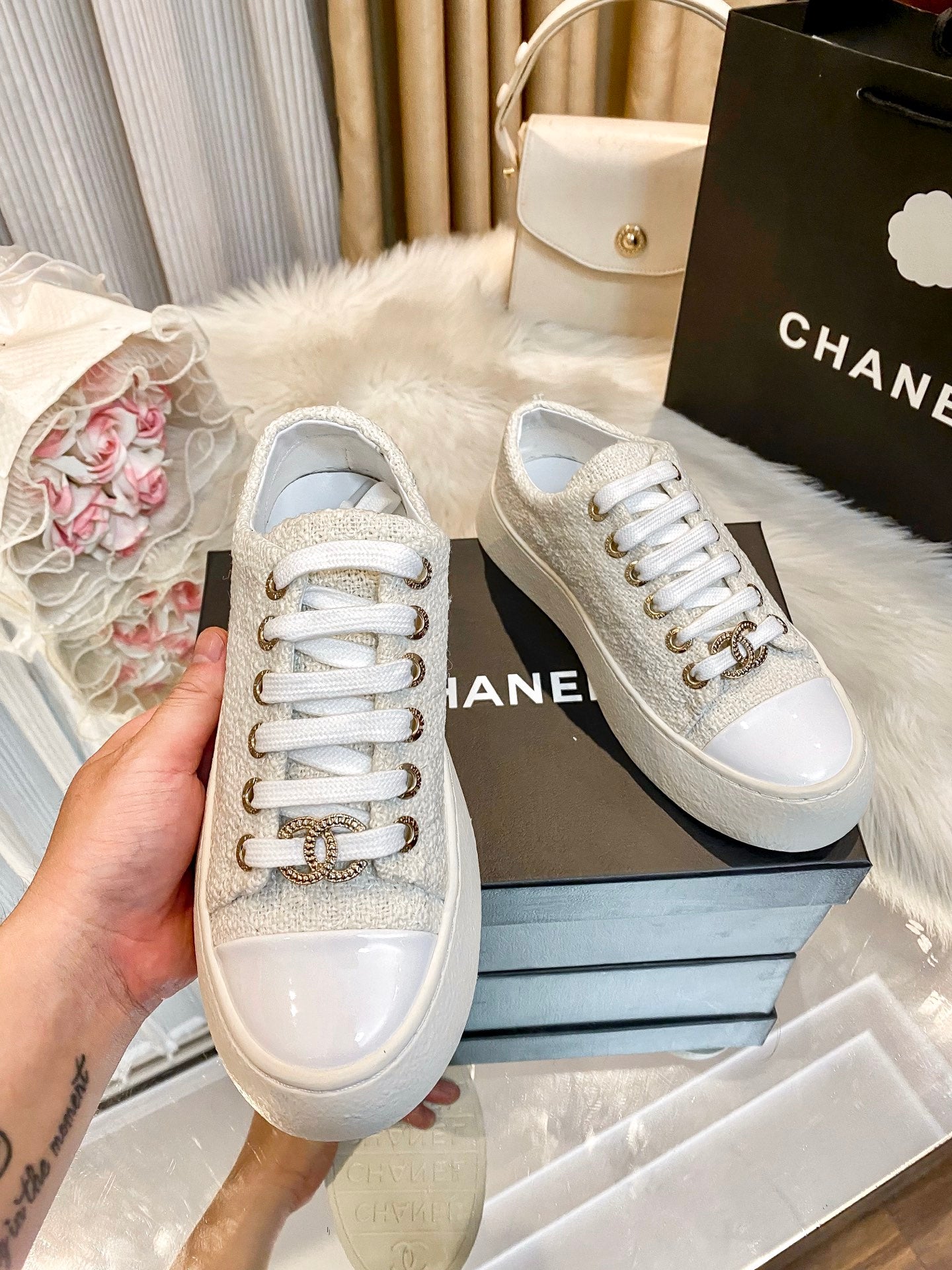 1:1 Chanel Woven Platform Sneakers