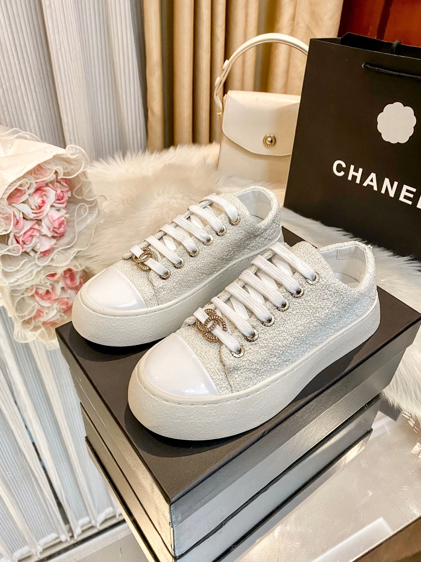 1:1 Chanel Woven Platform Sneakers
