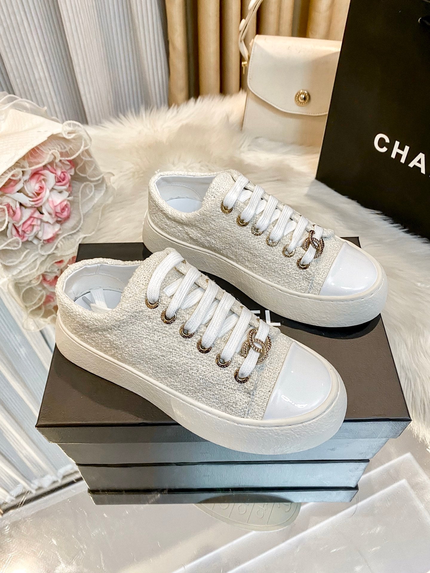 1:1 Chanel Woven Platform Sneakers