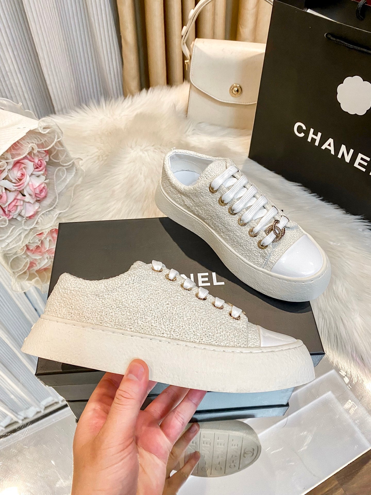 1:1 Chanel Woven Platform Sneakers