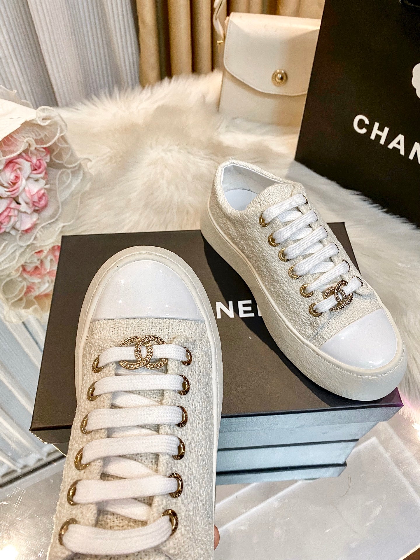 1:1 Chanel Woven Platform Sneakers