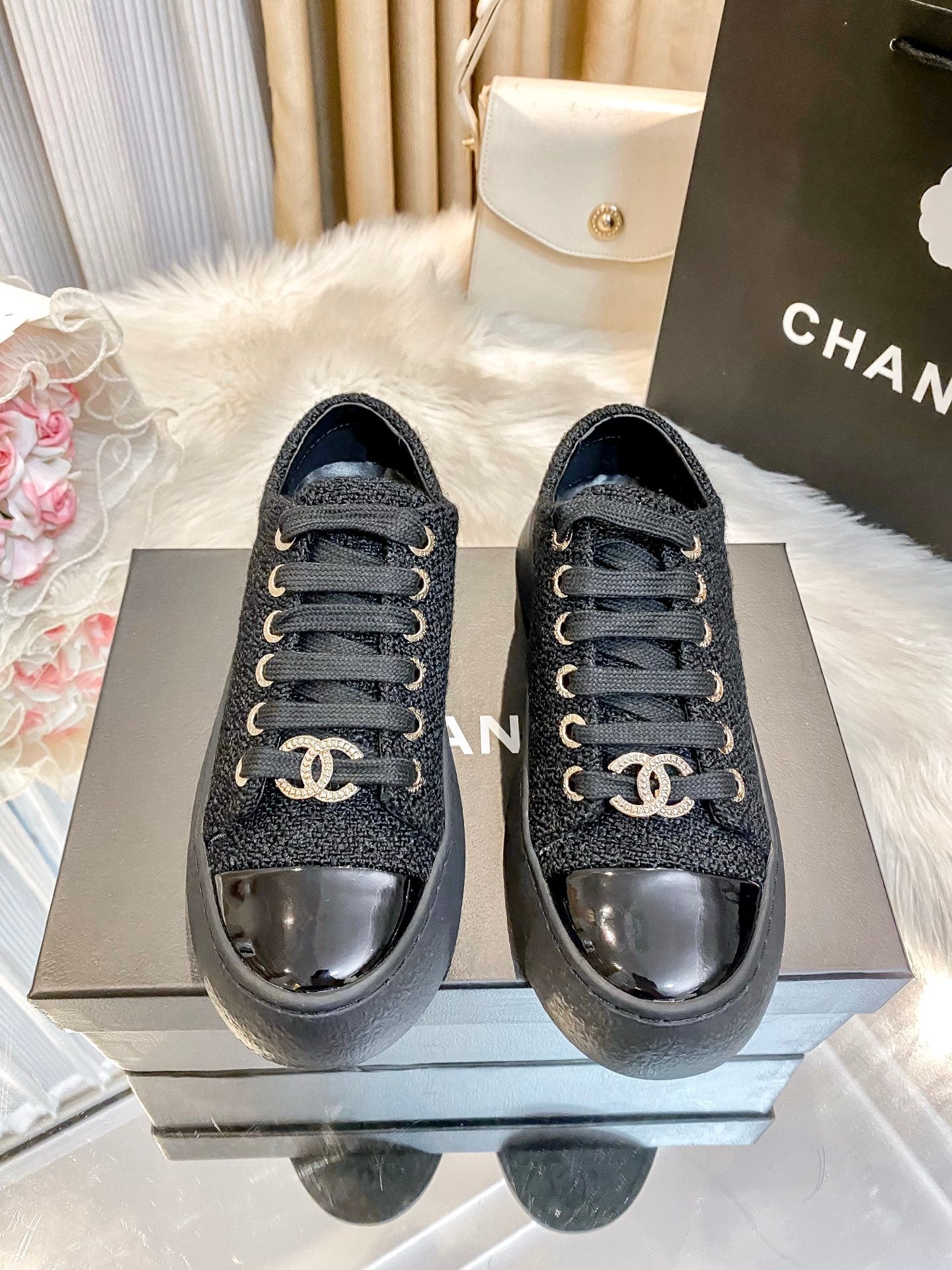 1:1 Chanel Woven Platform Sneakers