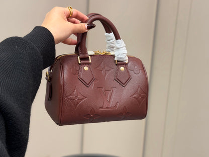 1:1 Louis vuitton Brown Embossed Monogram Speedy 20