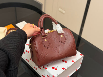 1:1 Louis vuitton Brown Embossed Monogram Speedy 20