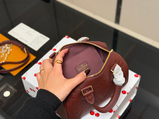 1:1 Louis vuitton Brown Embossed Monogram Speedy 20