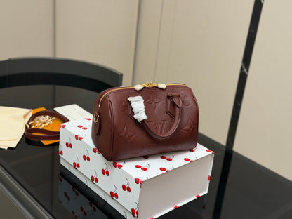 1:1 Louis vuitton Brown Embossed Monogram Speedy 20