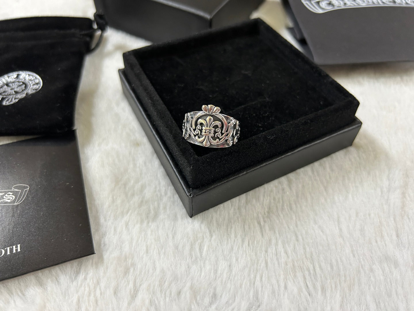 1:1 Chrome Hearts Crown Open Ring