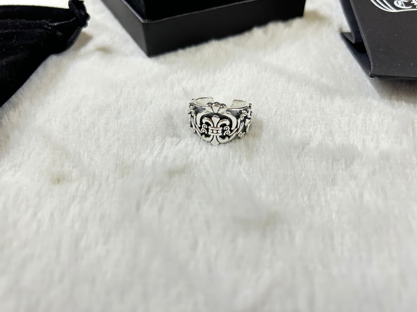 1:1 Chrome Hearts Crown Open Ring